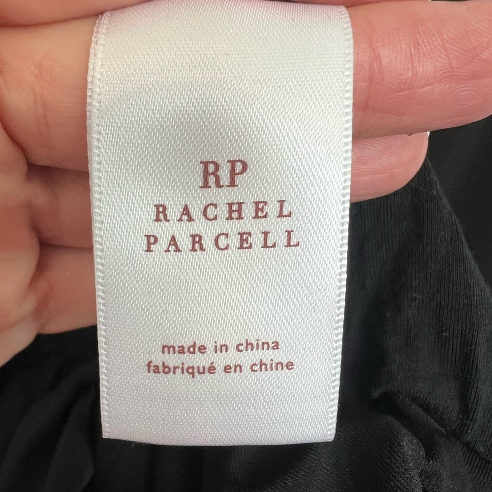 🖤 EUC RACHEL PARCELL Black Ruched Stretch Knit Long Sleeve Top | Women’s Small - Picture 8 of 9